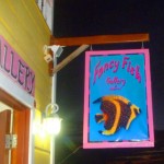 Fancy Fish outside sign Utila, Honduras Outside Entrance into Fancy Fish Gallery, Utila